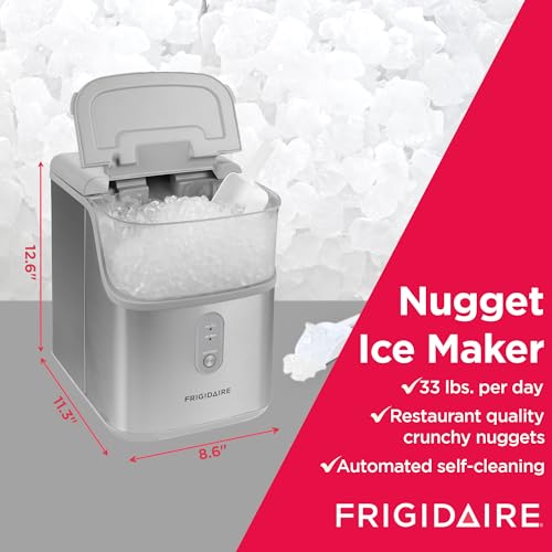 Compact Countertop Nugget Ice Maker, 33lbs per Day, Metallic Finish X900
