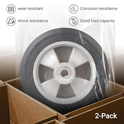 8" x 2" Flat Free Solid Rubber Tire and Wheel with 2" Offset Hub L16344