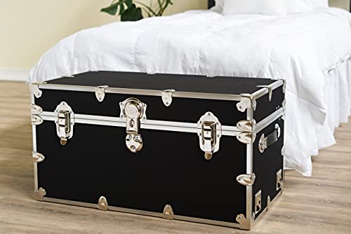 Black Leather Embossed Vinyl Trunk 36"x18"x18" P1803