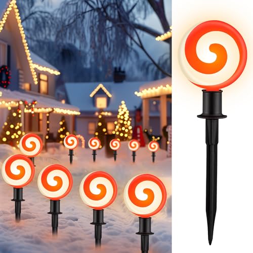 Red 10 LED Peppermint String Lights with Stakes R57339