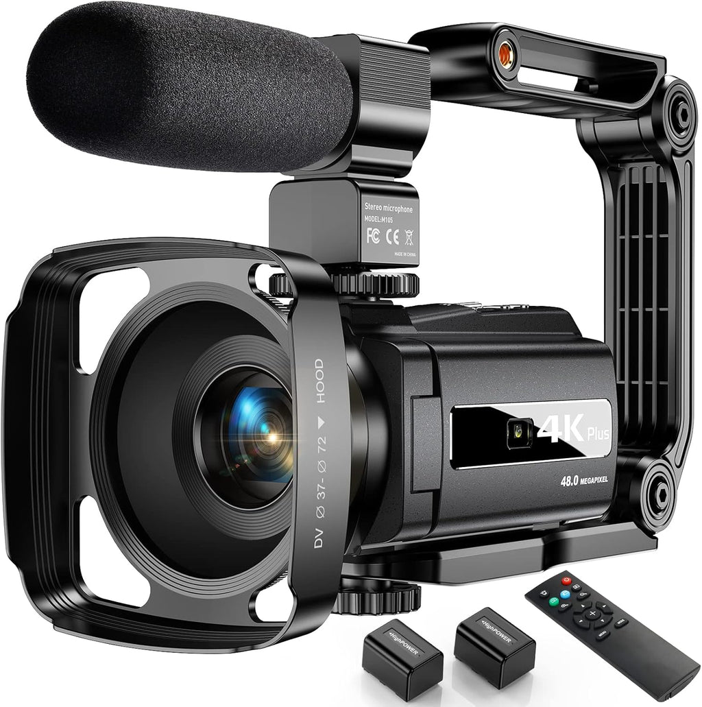 4K 48MP 60FPS Ultra HD Video Camera with Microphone 6-Axis Anti-Shake IR Night Vision Recorder N2631