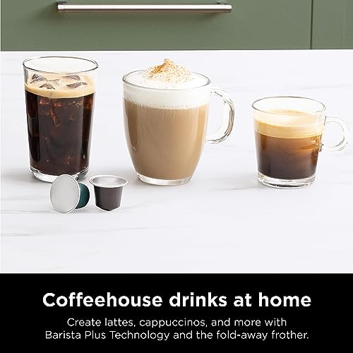 Black Espresso & Coffee Maker, Single-Serve & Capsule Compatible, Built-in Frother N371