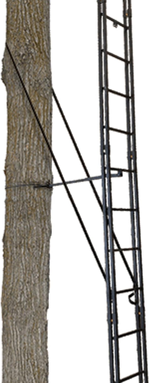 Black 20-Foot Tall 1 Person Hunting Ladder Tree Stand with Shooting Rail and Flex-Tek Seat (2 Pack) I64524