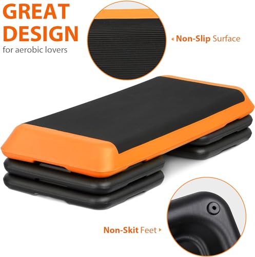 Adjustable Aerobic Stepper with 4 Risers W8435