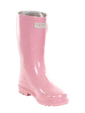 Pink Rubber 11-inch Mid-calf Rain Boots W7681