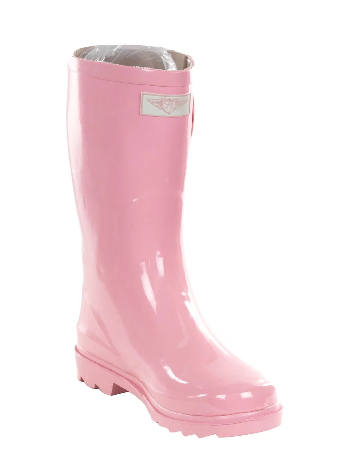 Pink Rubber 11-inch Mid-calf Rain Boots W7681