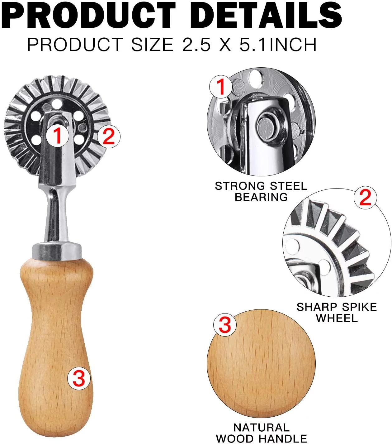 Pasta Maker Cutter Wheel, 1.3" K3701