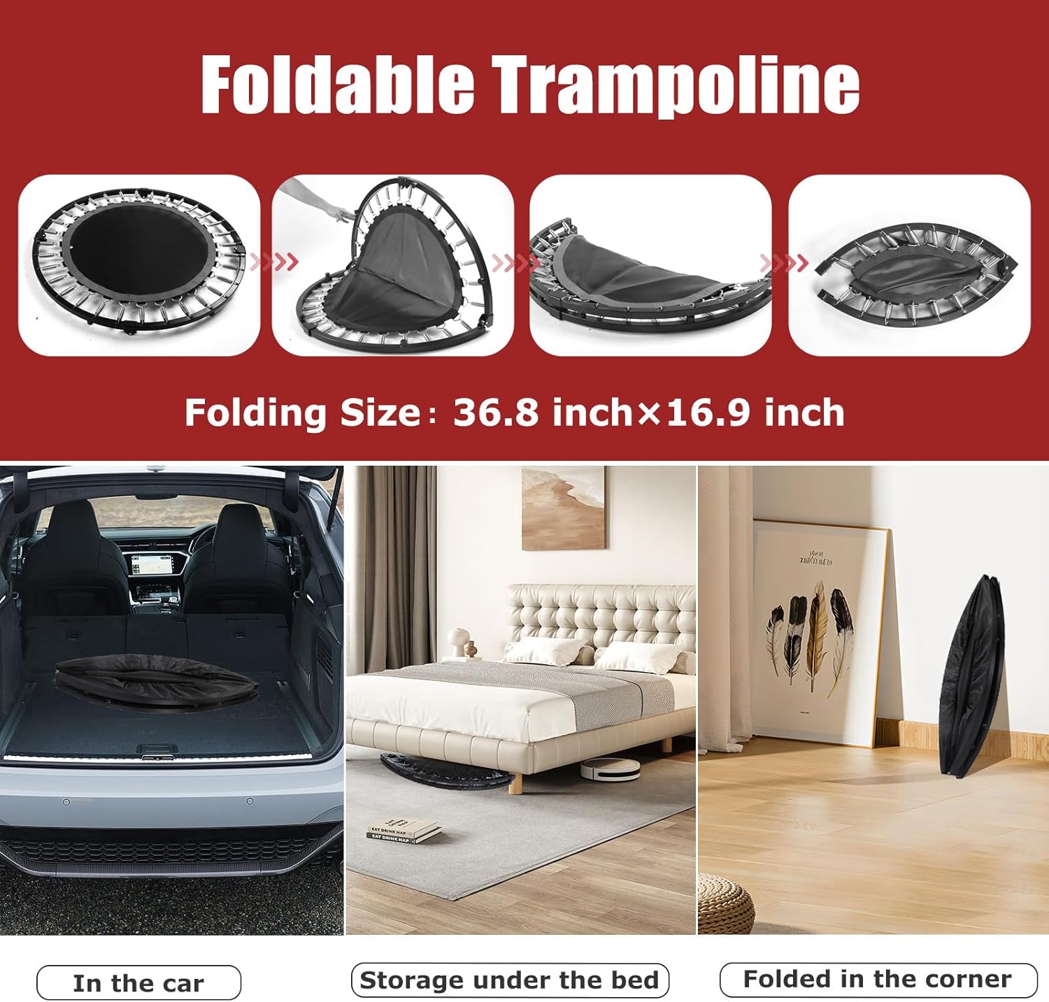 40/50" Foldable Mini Exercise Trampoline A53220