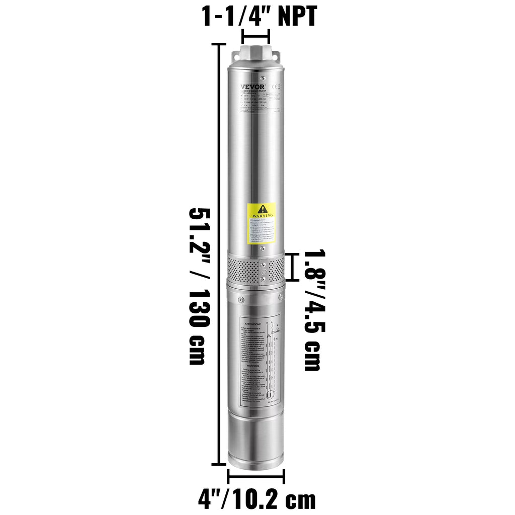 3HP 230V 37GPM 640 ft Head 4 inch Stainless Steel Submersible Pump Q4278