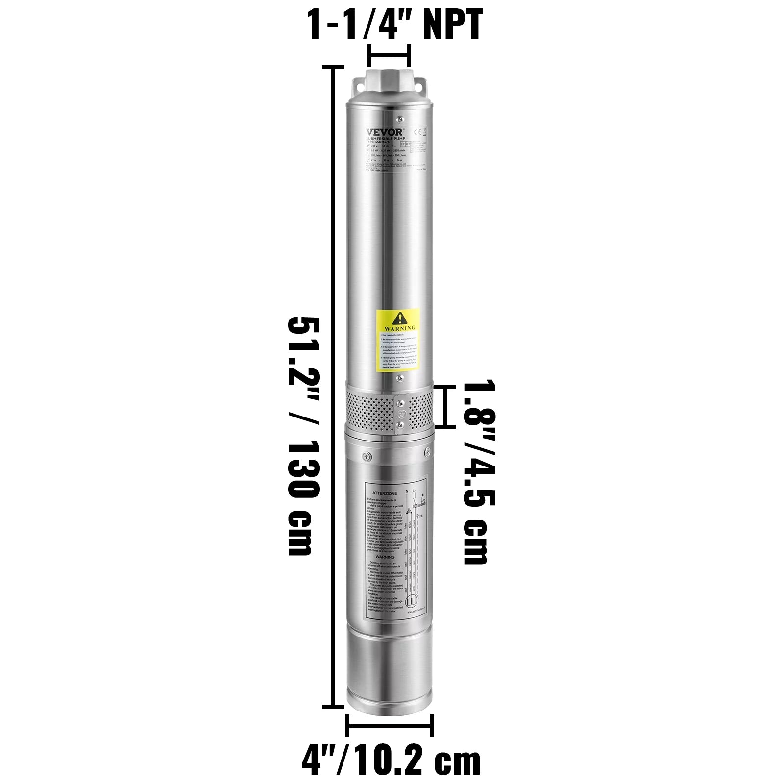 3HP 230V 37GPM 640 ft Head 4 inch Stainless Steel Submersible Pump Q4278