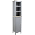 Grey Tall Bathroom Storage Cabinet with 3 Tier Shelf and Door T5481