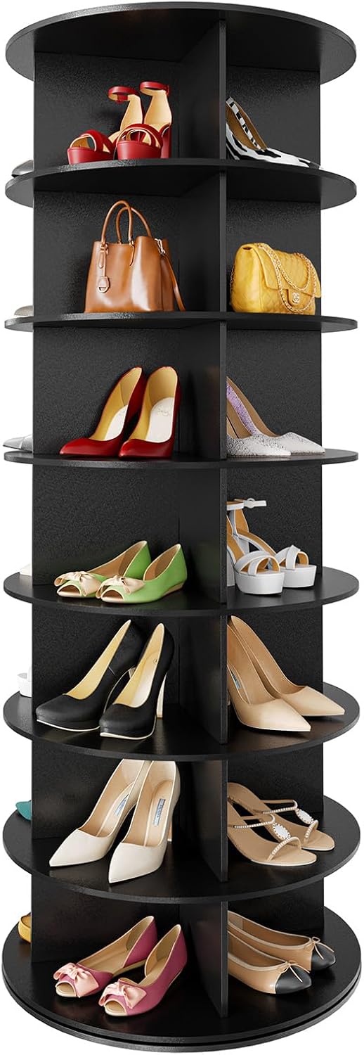 7 Tier Black Rotating Shoe Rack H68196