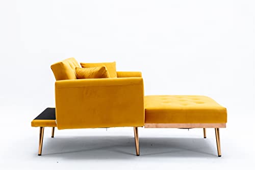 Beige Velvet Chaise Lounge Chair with Pillows R5567