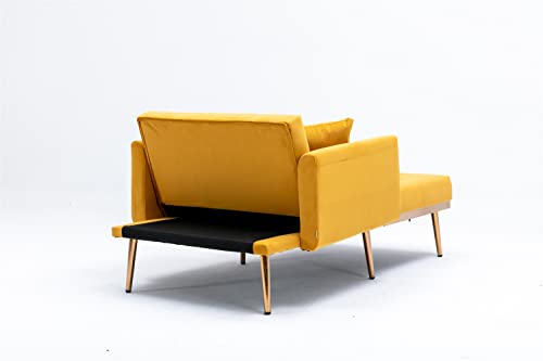 Beige Velvet Chaise Lounge Chair with Pillows R5567