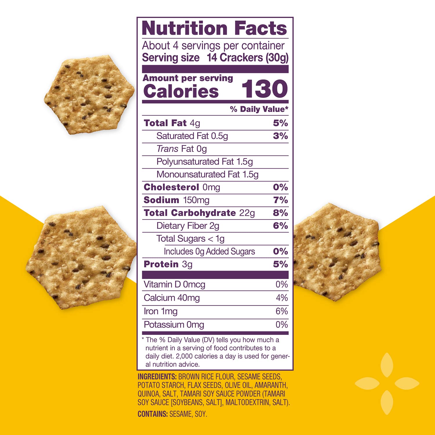 Multi-Seed Gluten-Free Original Crackers, 4 Ounce (Pack of 12) N708