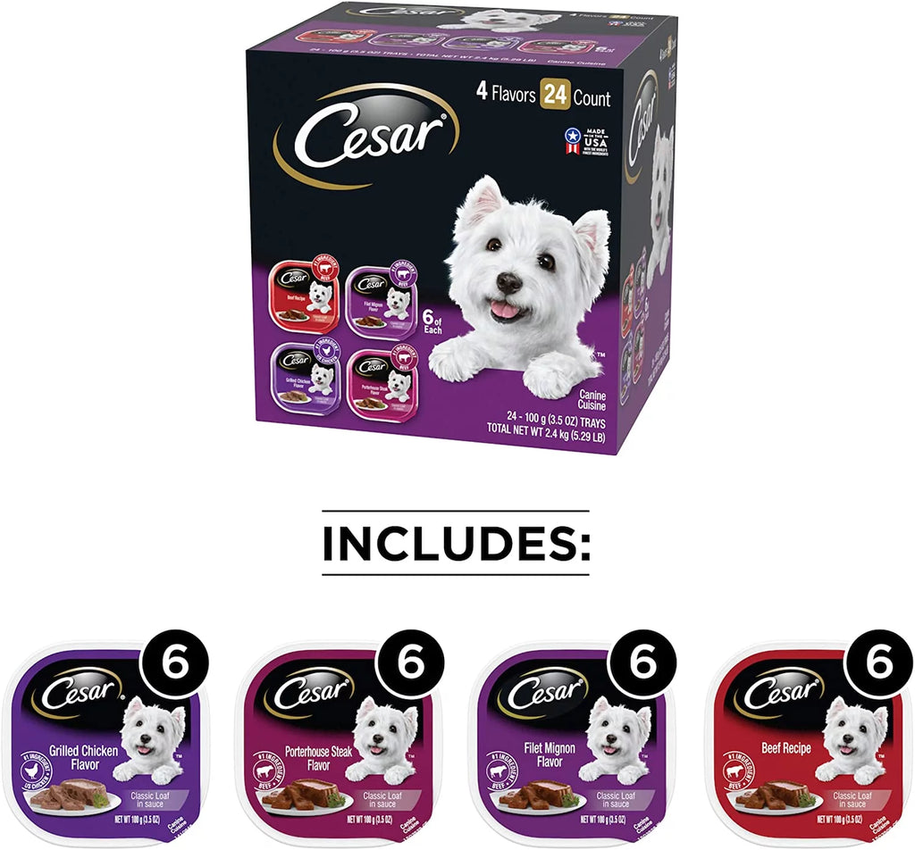 24 Pack 3.5 oz Soft Wet Dog Food Variety Pack I8245