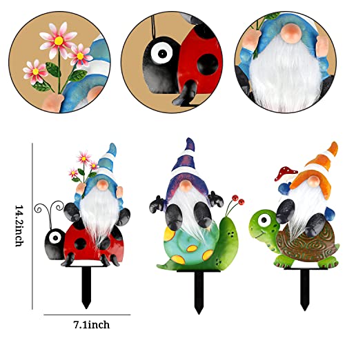 12 Inch Metal Garden Gnome Stakes 4 Pack E605