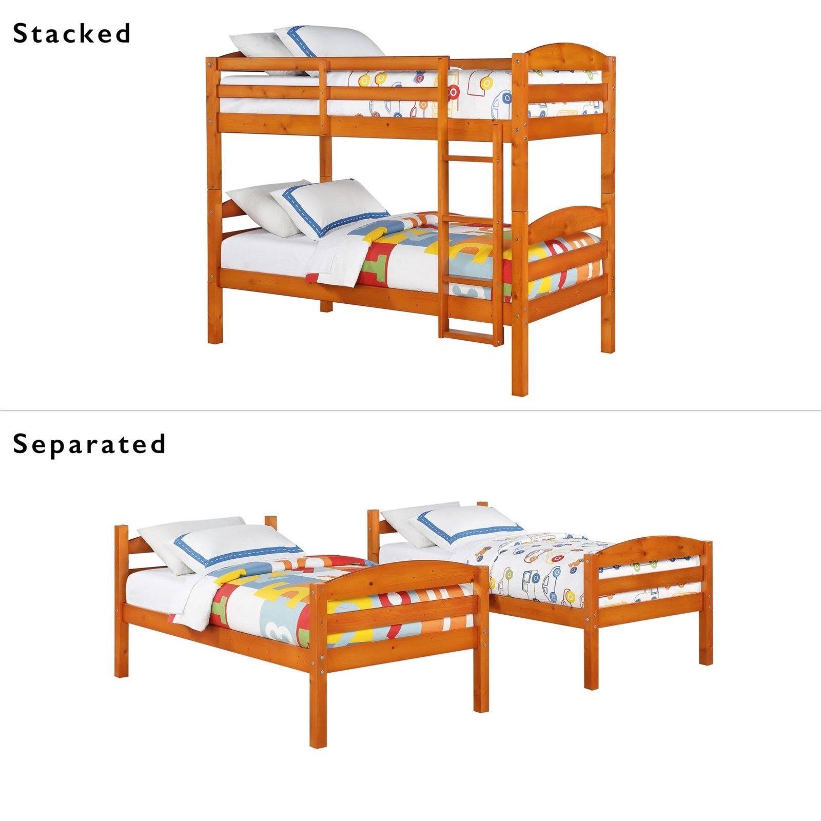 Pine Wood Twin-over-Twin Bunk Bed H6287