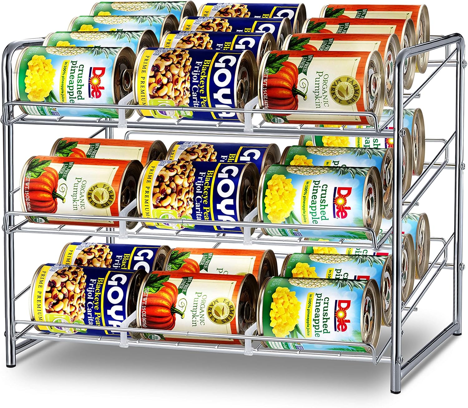 2 Pack Stackable Can Storage Dispenser, Chrome G23112