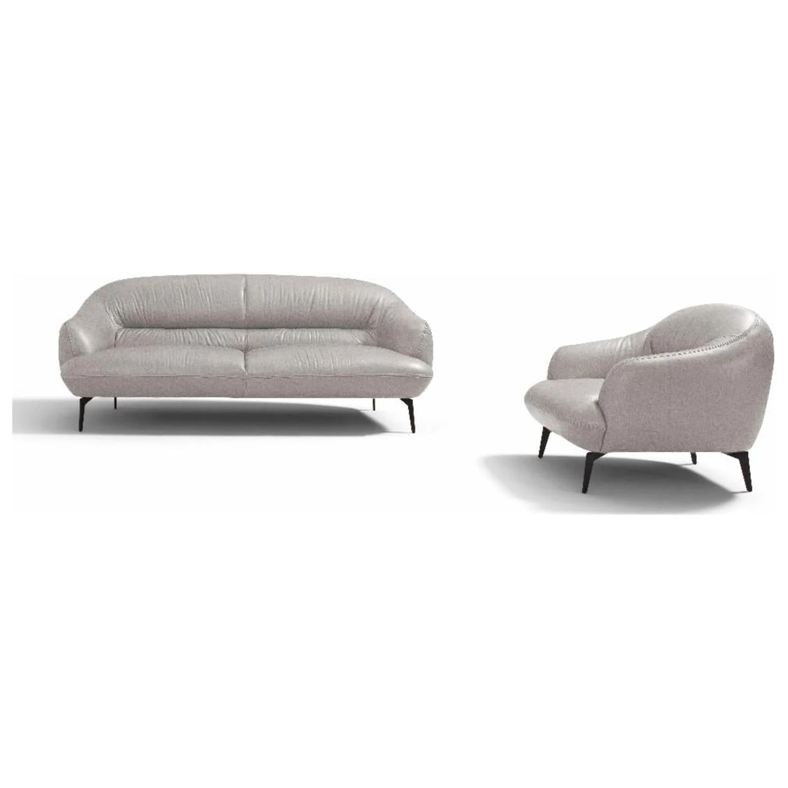 Pearl Gray Leather Accent Chair B623