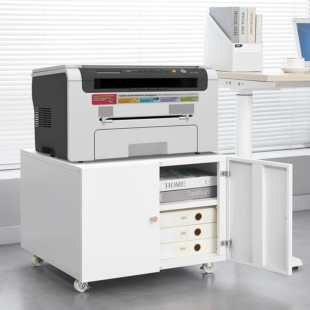 White 2 Door Mobile Lateral File Cabinet Z957