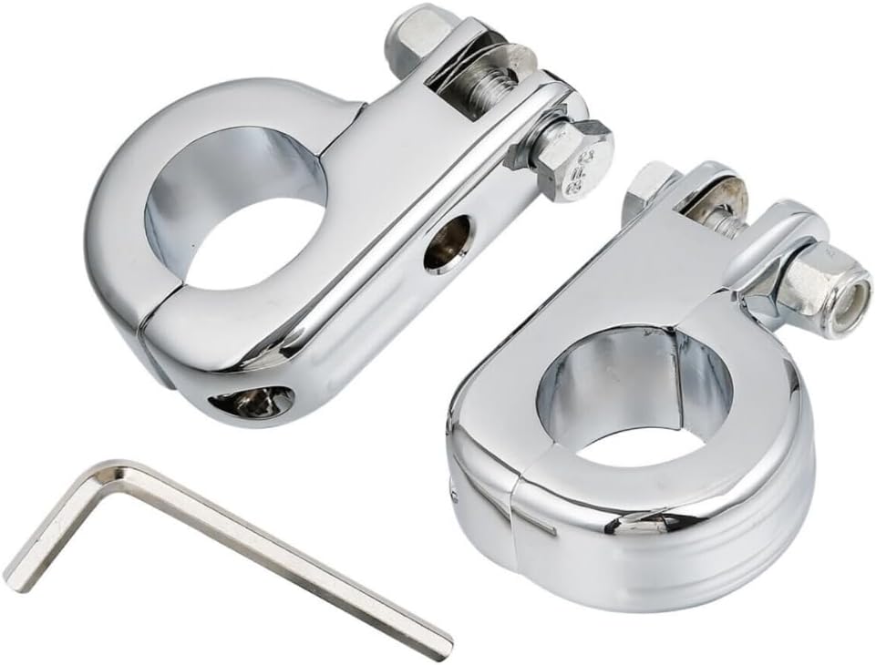 1-1/4" 32mm Chrome Aluminum Motorcycle Engine Guard Foot Pegs Mount D49283
