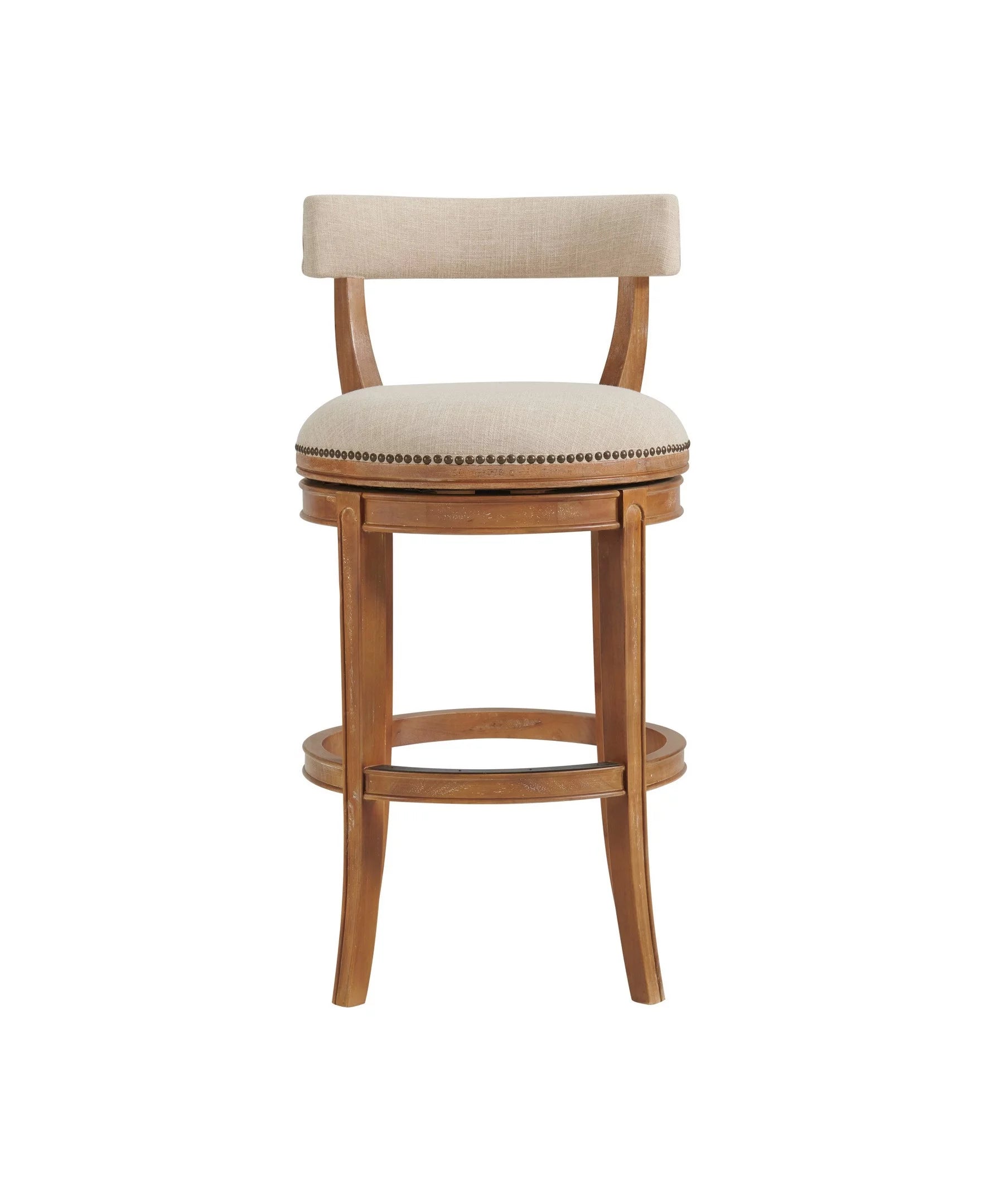 Weathered Brown and Beige Swivel Bar Stool A757177