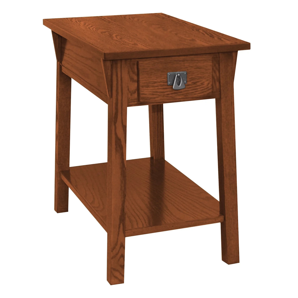 Mission End Table with Drawer Solid Wood Russet Finish F6235