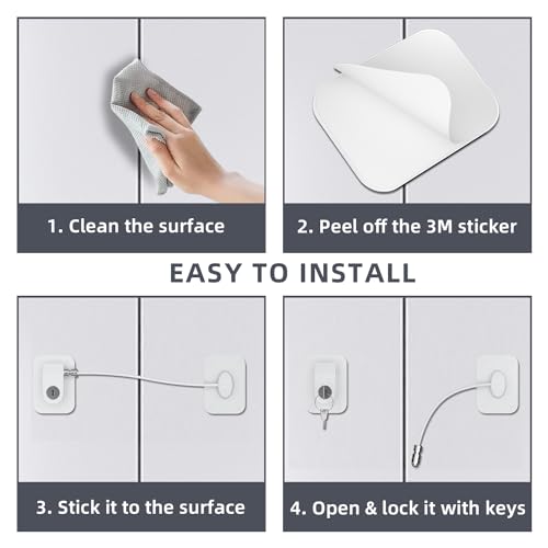 Refrigerator Lock 2 Packs with Silicone Wire Protection C41953