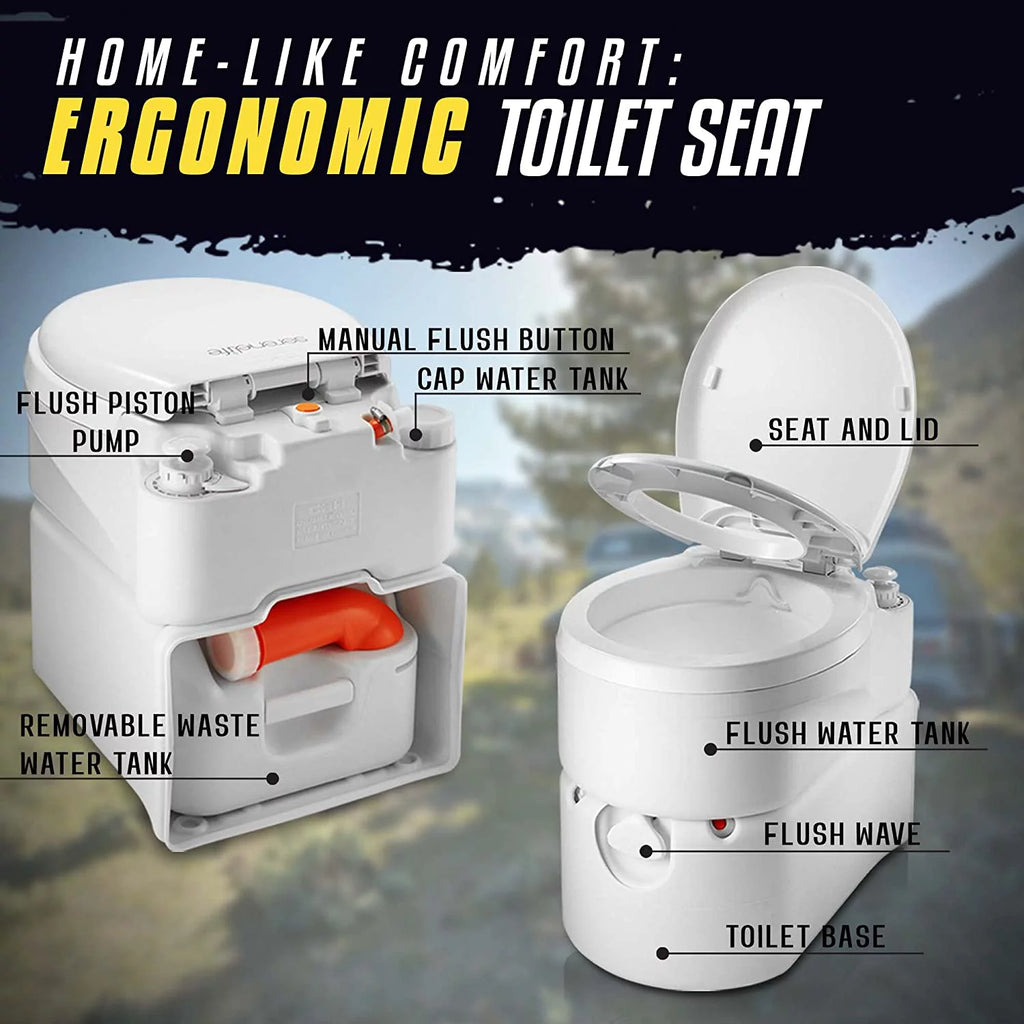 Outdoor Portable Cassette Toilet with Detachable Waste Holding Tank B586090