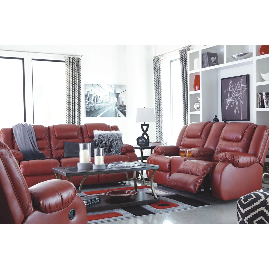 Chocolate Reclining Loveseat with Console X29566