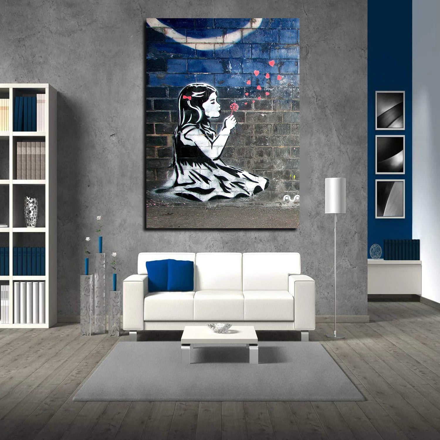 Girl With Dandelion Canvas Art Framed Painting Y107