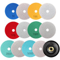 12+1 Pack 4 Inch Diamond Polishing Pads Wet/Dry (50-8000 Grit) H15584