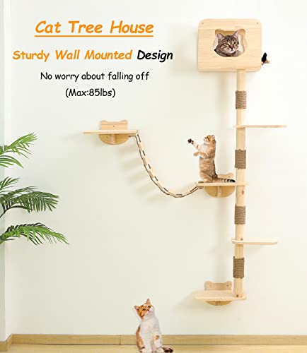 75 Inch Solid Wood Cat Tree Y9394