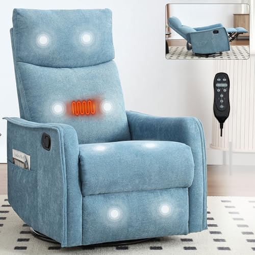 Black Fabric Massage Recliner Chair with Heat Z369222