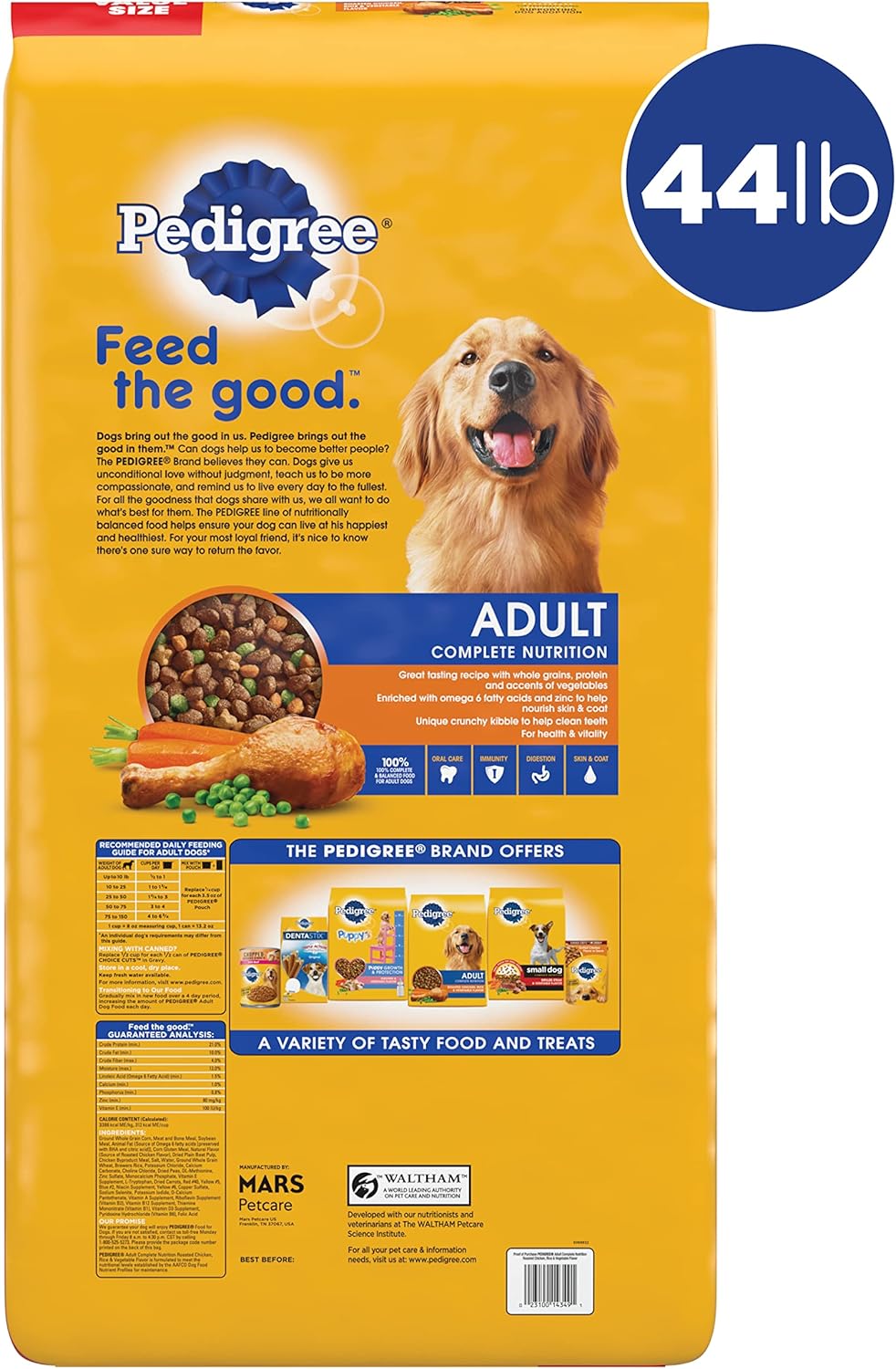 44 lb. Dry Dog Food Roasted Chicken Rice Vegetable Flavor Kibble A740190