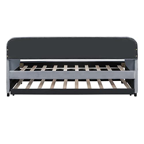 Twin Size Upholstered Daybed with 2 Storage Drawers Velvet Y163212