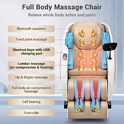 Full Body Zero Gravity Shiatsu Massage Chair with Heat D28838