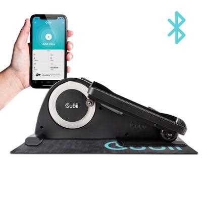 Under Desk Elliptical Exercise Machine Bundle with Non Slip Mat Q2045