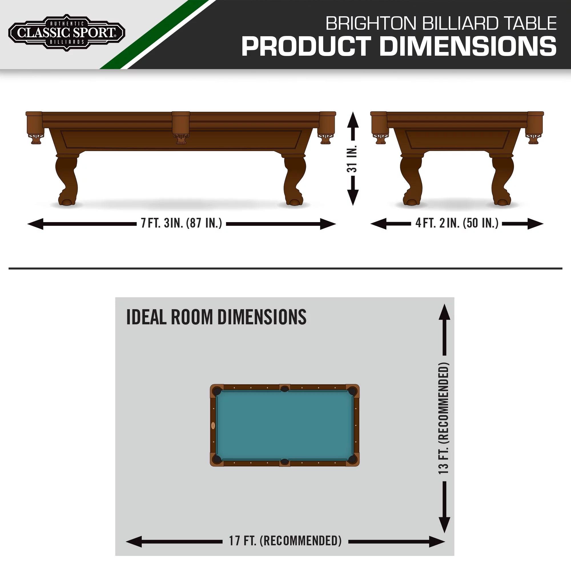 Green Billiard Pool Table U379939