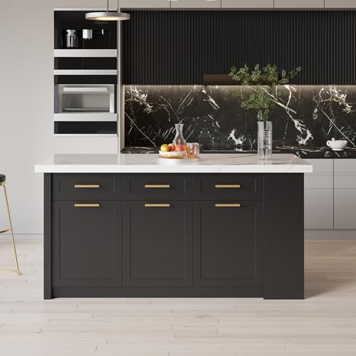 72'' White Kitchen Island with 3 Drawers K307131
