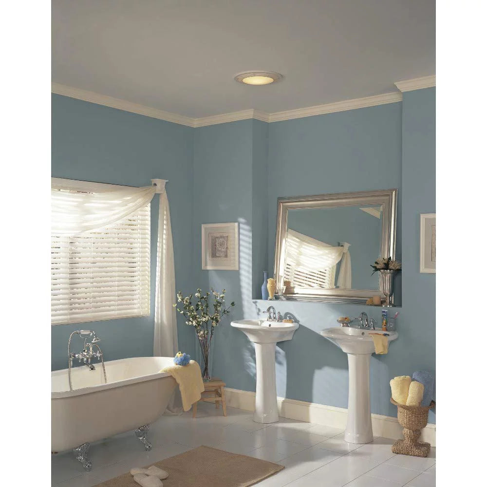 White Round Fan and Light Combo, 100 CFM N392016