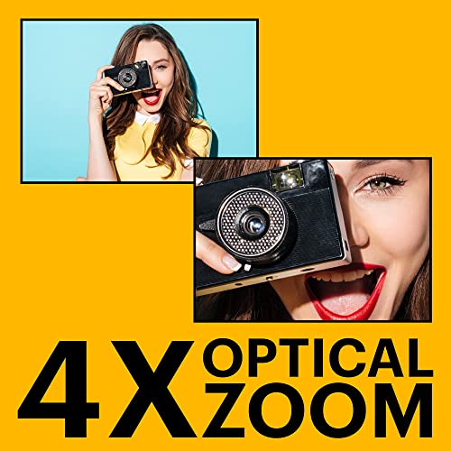 16MP Digital Camera with 4X Optical Zoom 27mm Wide Angle and 2.7" LCD Screen (Black) K129