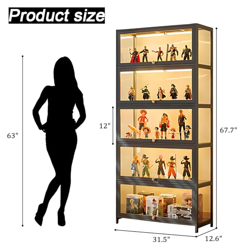 5-Tier Acrylic Glass Door Display Cabinet W4815
