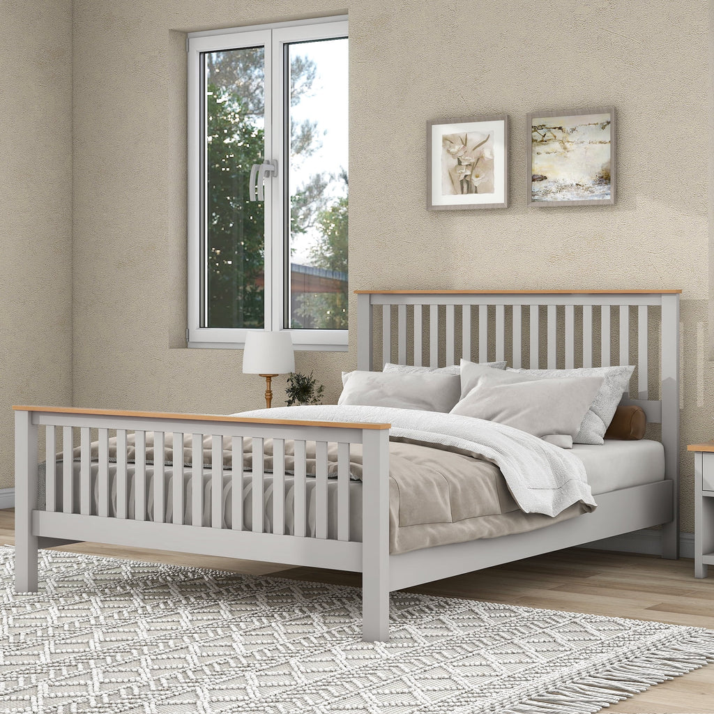 Gray Queen Bed Frame with Headboard Z337728