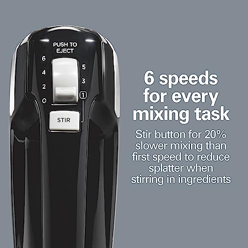 Black Electric Hand Mixer with 6 Speeds B757439