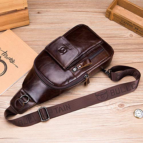 Mens Leather Crossbody Sling Bag D620