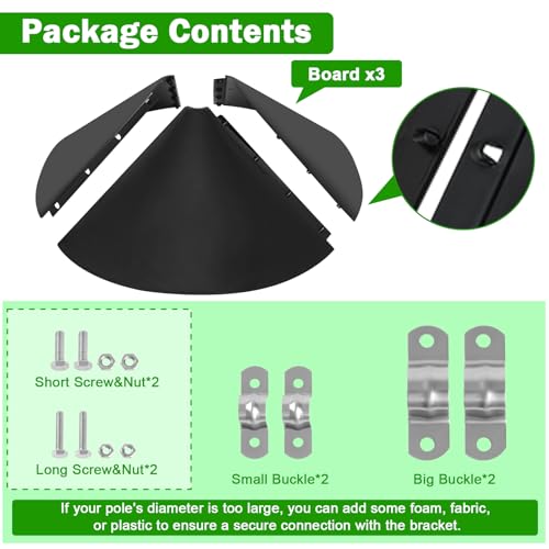 Black 19 Inch Squirrel Baffle for Bird Feeder Pole D259
