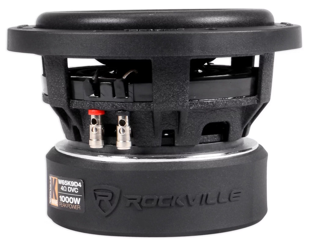 6.5" 1000 Watt Car Audio Subwoofers with Mono Amplifier and Amp Kit M196