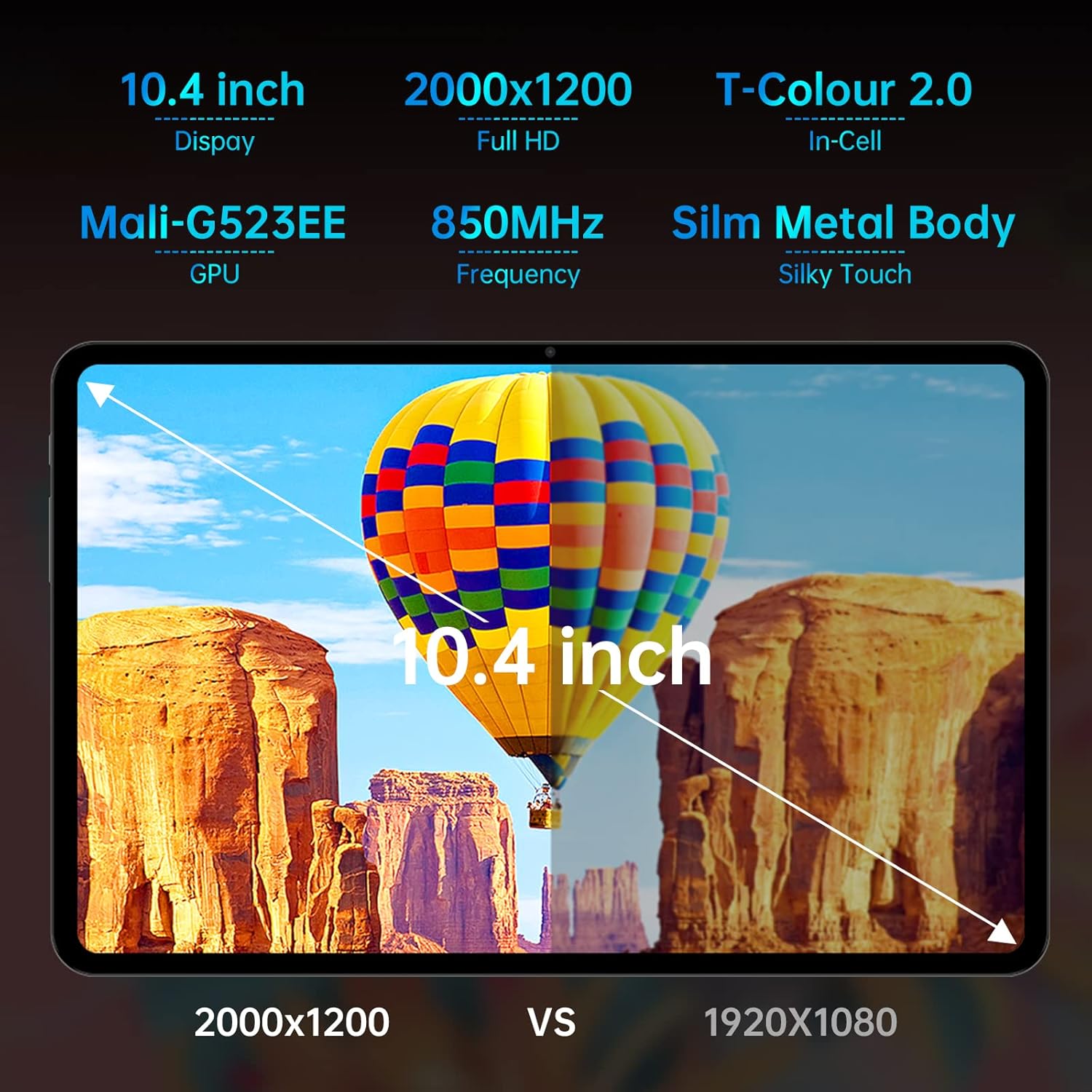 Android 11 Tablet 10.4 Inch, 8GB RAM 128GB ROM, Octa-Core, 1200x2000 IPS HD Touchscreen, 7000mAh L9920